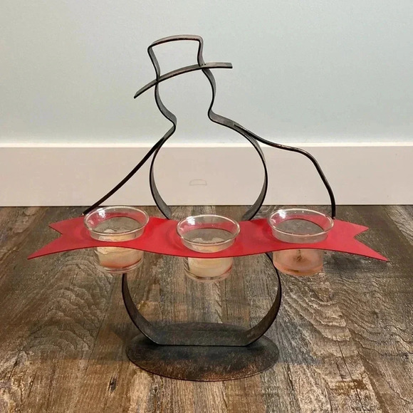 Partylite  | Rustic Snowman Votive Holder - Picture 1 of 4